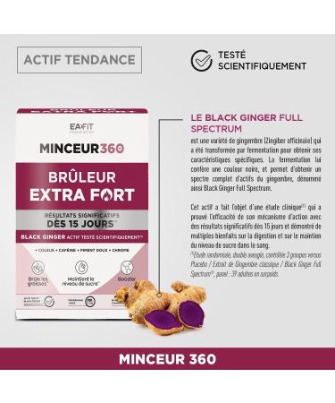 EAFIT Bruleur de Graisse Extra Fort Minceur 360- Brule Graisse Perte de Poids Rapide et Efficace - Black Ginger + Chrome - Maintien de la glyc mie - R sultats visibibles d s 15 jours - 1 MOIS - Buy Online on GoSupps.com