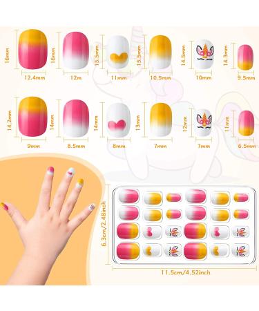 144pcs Kids Unicorn Press on Nails - Self-Adhesive Short Fake Nails Kit with Glue Tabs - Fun Nail Art for Girls - Buy Online on GoSupps.com