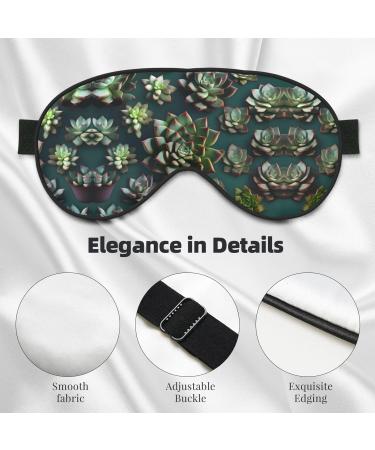 Many Succulents Eye Mask - Soft Adjustable Black Sleep Mask for Ultimate Comfort | Unisex Nighttime Eye Cover - Buy Online on GoSupps.com
