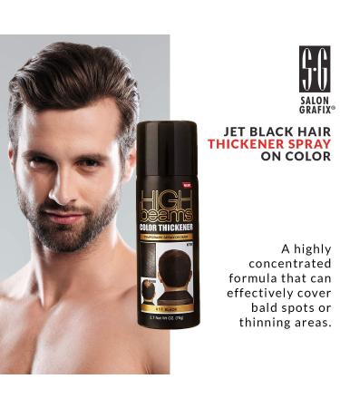 High Beams Color Thickener - Black 2.7 Oz - Salon Quality Quick-Fix Concealer for Grey Hair - Cover Bald Spots Instantly - 2.70 Ounce - Buy Online on GoSupps.com