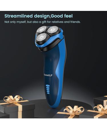 SweetLF Electric Razor for Men 2024 New Rotary Shaver for Men IPX7 Waterproof Rechargeable Cordless Electric Shaver Gift for Dad Husband Boyfriend Red Dark Blue - Buy Online on GoSupps.com