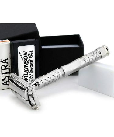 Double Edge Safety Razor - Chrome Twist Open | Easy & Safe Blade Change for Men - Buy Online on GoSupps.com