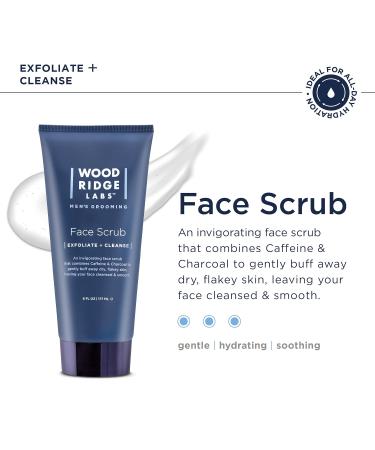 Men's Grooming Caffeine & Charcoal Daily Face Scrub - Exfoliate Moisturize & Cleanse - Gentle for Sensitive Skin - Paraben & Cruelty Free - USA Made 6 oz - Buy Online on GoSupps.com