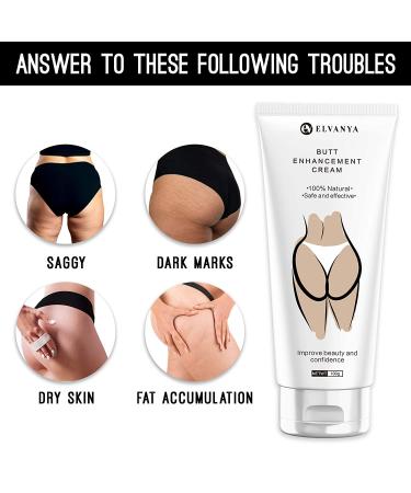 Elvanya Butt Enhancement Cream  Hip Lifting Cream  Firming  and Lifting Loose Skin  Essential Cosmetics Booty Enlargement Cream for Both Men and Women  Booty Magic Butt Plumping Cream 100g S02 - Buy Online on GoSupps.com