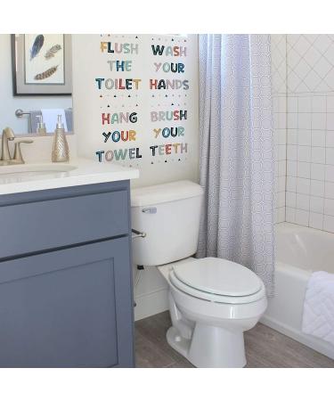 8PCS Colorful Kids Bathroom Decor - Washroom Rules Inspirational Wall Sticker Set - Buy Online on GoSupps.com