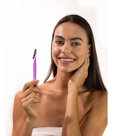 Almost Famous Women's Face Exfoliator Razors - Beauty Grooming Tool for Facial & Body Hair Removal - Purple, 6 Count - Buy Online on GoSupps.com