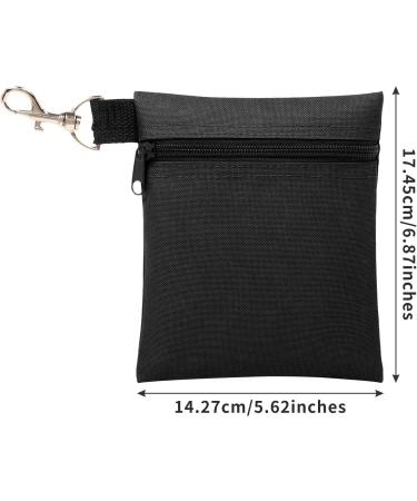 BuyAgain Golf Tee Pouch - Professional Zipper Golf Tee/Ball Bag with Metal Lobster Claw Clip - Black - Buy Online on GoSupps.com