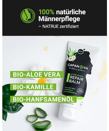 Capanova Natural After Shave Repair Balm 100ml | Soothing Vegan Balm for Men | 100% Natural & Moisturizing Skin Care After Shaving - Buy Online on GoSupps.com