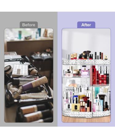 360 Rotating Makeup Organizer | Large Capacity Beauty Organizer with 8 Layers and Detachable Shelves | Clear Cosmetic Storage Display Case for Bedroom Dresser or Vanity Countertop - Buy Online on GoSupps.com