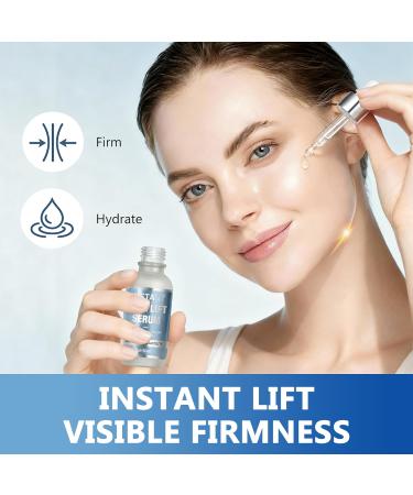 Instant Face Lift Serum - Advanced Firming & Skin Tightening Treatment for Face & Neck - Visibly Smooths Fine Lines Wrinkles & Sagging Skin - Fast-Absorbing Non-Greasy Formula - 1 Fl Oz - Buy Online on GoSupps.com