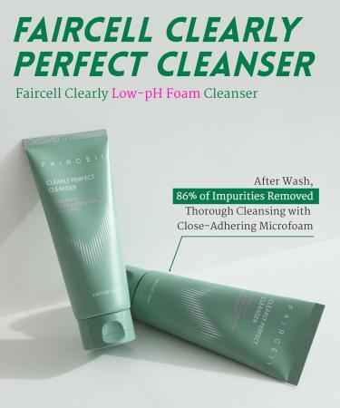 Faircell Clearly Perfect Cleanser 4.05 oz - Vegan Low-pH Foam Cleanser with Tea Tree & Camellia Extracts | Gentle Deep Cleansing | Korean Skin Care - International Shipping - Buy Online on GoSupps.com