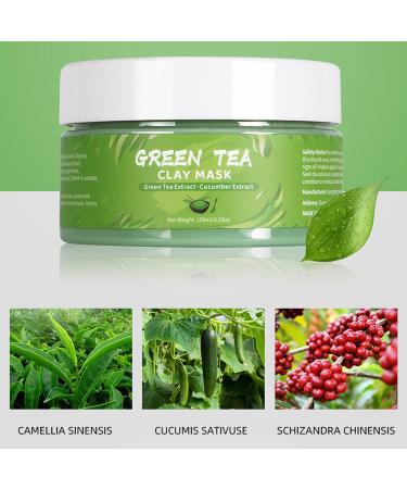 Green Tea Face Mask Natrual Skin Mask Body Mud Mask Blackhead Removal Mask Smoothing Daily Skincare Green Tea Cleansing Mask Deep Cleanse & Reduce Acne Hydrating Face Moisturizes-Dull Skin-100ml - Buy Online on GoSupps.com