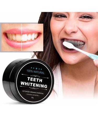 Activated Carbon Toothpaste Powder - Natural Charcoal Teeth Whitening & Bamboo Toothbrush | Eco-Friendly Tooth Whitening Powder - Buy Online on GoSupps.com