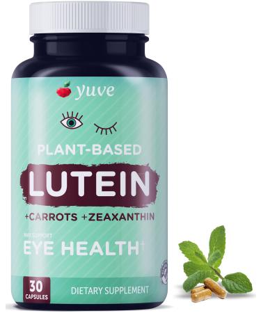 Yuve 20mg Lutein & Zeaxanthin Eye Health Supplement with Clinically Studied Lutemax 2020 Carotenoid Complex - Supports Dry Eyes Fatigue & Vision Clarity - 30 Vegan Capsules