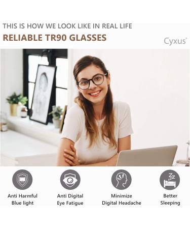 Cyxus Blue Light Filter Glasses for Men & Women | Fashionable Computer & Gaming Safety Glasses - Model 402B050 - Buy Online on GoSupps.com
