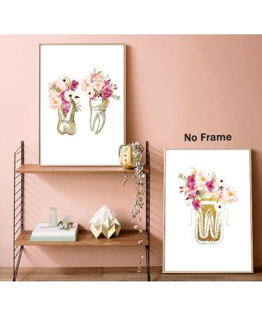 Mundwing Flower Art - Dental Surgery Wall Decoration Canvas Prints & Posters for Dentists | Nordic Style Decor (40.6 x 61 cm) - Buy Online on GoSupps.com