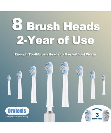 Electric Toothbrush for Adults & Kids - 40000 VPM Sonic Deep Clean 8 Brush Heads Tongue Scraper 120-Day Charge - Bright White Travel Toothbrush - Buy Online on GoSupps.com