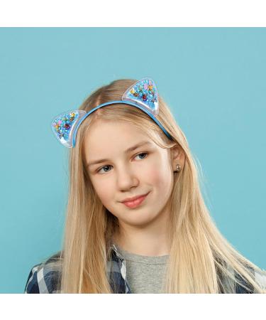 Fishdown Cute Cat Ears Headbands Set for Girls - Non-slip Transparent Quicksand Design (7pcs Per Pack, Color-1) - Buy Online on GoSupps.com