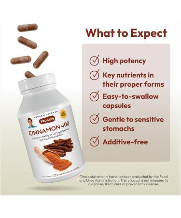 ANDREW LESSMAN Cinnamon 400mg - 360 Capsules - High Potency Standardized Extract. No Additives. Small Easy to Swallow Capsules 360 Count (Pack of 1) - Buy Online on GoSupps.com