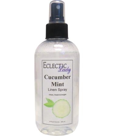 Cucumber Mint Linen Spray 8 ounces - Eclectic Lady Sheet and Linen Spray - No Artificial Colors Parabens or Preservatives - Long-Lasting Scent for Bed Fabric & Pillow 8 Fluid Ounces