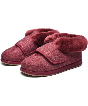 HIIGH Foot Swelling Diabetic Shoes Loose Widened and Adjustable for Winter Warmth for Arthritis Edema Swollen Feet Elderly Men Women (Color : Pink Size : 42) 42 Pink