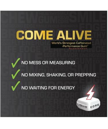 FLATLINER Caffeinated Gum Zero Sugar Xylitol Gum 130mg of Natural Caffeine Per Piece Ice Cherry Energy Gum - 15 Pack - Buy Online on GoSupps.com