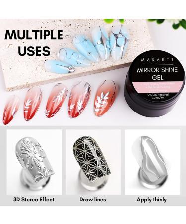 8ml Makartt Metallic Silver Nail Painting Gel for Mirror Nails - 3D Metal Finish 03 - Buy Online on GoSupps.com