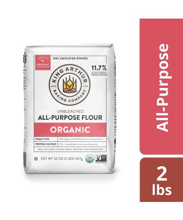 King Arthur 100% Organic Unbleached All-Purpose Flour - 2 lb (Pack of 12) | Non-GMO, No Preservatives - Buy Online on GoSupps.com