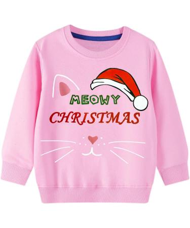LXKA Kids Girls Christmas Jumper - Santa Reindeer Xmas Sweatshirt | Baby Toddler Xmas Cat T-Shirt | Ages 1-7 Years - Buy Online on GoSupps.com