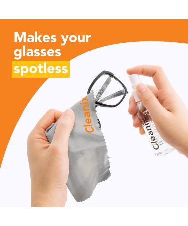 Alcohol Free Glasses Cleaner Kit With Microfiber Cloth - Eyeglass Cleaning Spray Bottle - Lens Cleaner in a Travel Kit - Also for Computer and Laptop Screens - Safe For All Lenses 60 ml (Pack of 1) - Buy Online on GoSupps.com
