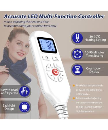 Jobyna Electrical Heating Pillow for Neck - Fast Warming 30-70 | Adjustable Physiotherapy Neck Warmer | Washable Flannel | 74x19cm - Buy Online on GoSupps.com