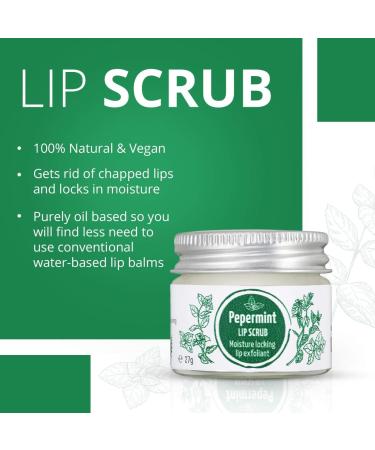 Peppermint Lip Scrub - 100% Natural, Vegan & Eco-Friendly - 27g - Buy Online on GoSupps.com