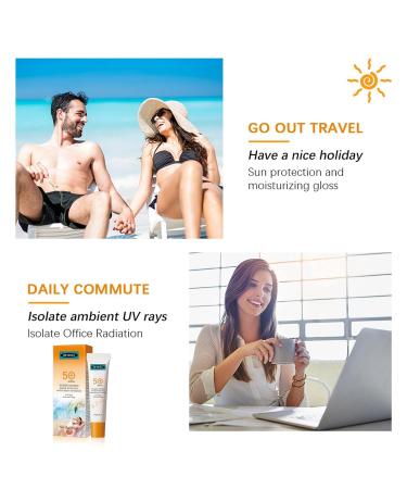 Face Sunscreen SPF 50 - Oil Free Travel Size Clear Primer for Dull Skin - All-Day Protection | 15g - Buy Online on GoSupps.com