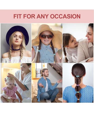 Laicky 100 Pcs Fabric Elastic Hair Ties for Women Girls - Seamless Rubber Bands for Ponytails, Pigtails - Suitable for Thick, Thin, Curly Hair - Non-Harmful Holders (Macarone) - Buy Online on GoSupps.com