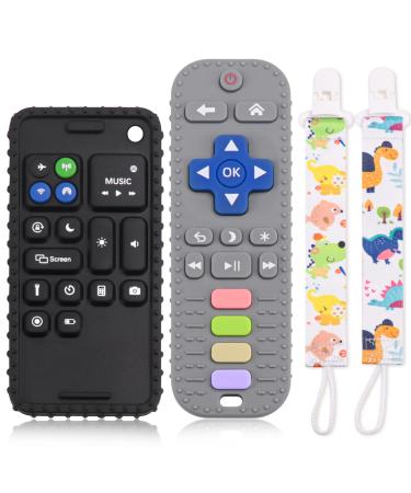 Yotako Beißring for babies 2 set bite ring bite ring for 3-24 months baby bite tube baby remote control silicone bite rings toothing aid toy baby for young girls