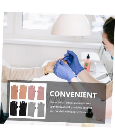 FOMIYES 4 Pairs Manicure Half Finger Gloves Manicure Uv Gloves Anti-uv Gloves for Gel Nails Gel Nail Lamp Uv Gloves Uv Gloves for Gel Manicures Nail Uv Gloves Spandex Daily Use Women's - Buy Online on GoSupps.com