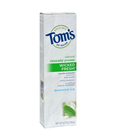 Tom's Of Maine Wicked Fresh! Toothpaste Spearmint Ice 4.7 Ounce 6 Count