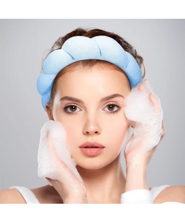 3 Pcs Makeup Headband Set - Puffy Spa Headbands for Women - Skincare & Makeup Accessories - Pink, White, Blue - Buy Online on GoSupps.com