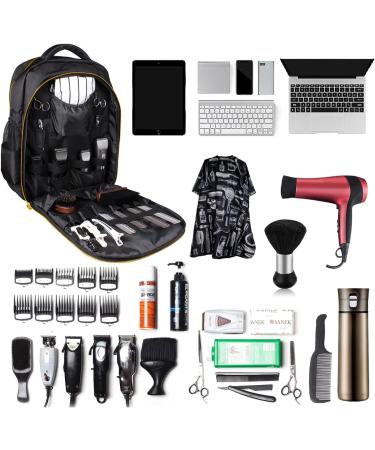 Barber Supplies Backpack with Cape, Brush & Clippers Bag | Professional Hair Cutting Kit Backpack with Water-Proof Design and Large Capacity - Ideal for Barber Accessories - Buy Online on GoSupps.com