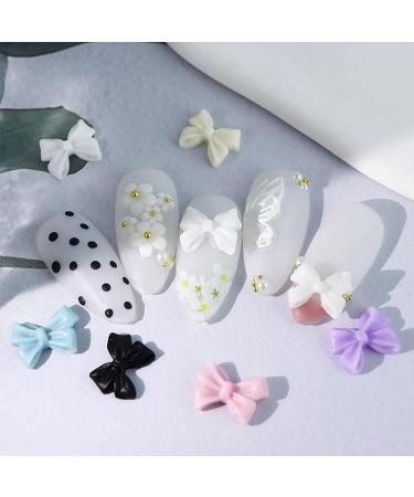 30 3D Nail Art Decorations 3D Bows Nail Colorful Bowknot Nail Accessories For Nail Art Designs DIY Crafting Bows Nail - Buy Online on GoSupps.com