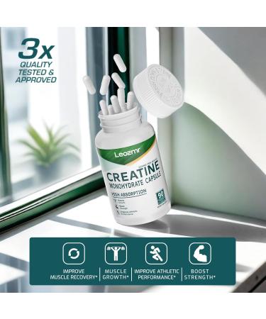 Creatine Monohydrate 2500mg - Gluten Free Non-GMO 90 Capsules | Best eCommerce for International Shipping - Buy Online on GoSupps.com