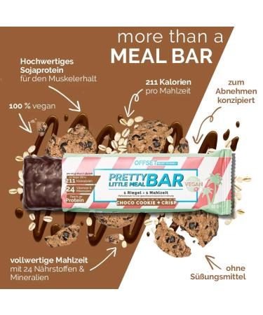 Pretty Little Meal Bar Choco Cookie & Crisp - Delicious Protein Meal Replacement | 211 Calories | Offset Nutrition - 6 Pack - Buy Online on GoSupps.com
