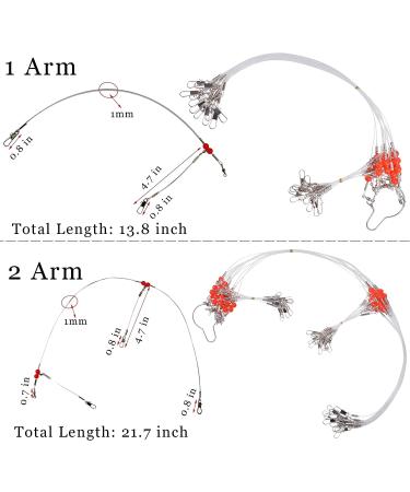 Clear Nylon Fishing Wire Leaders Rigs - Saltwater Tackle with Swivel Snaps - 12pcs - Buy Online on GoSupps.com