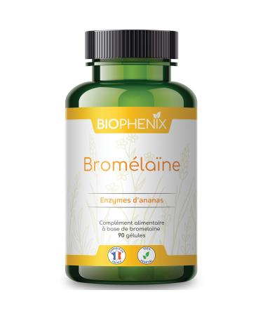 Brom la ne 90 G lules - Compl ment alimentaire 100% naturel - Enzymes d'Ananas - Digestion - Confort Gastro-intestinal - Circulation et Jambes L g res - Contr le du Poids