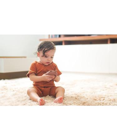 Buzzy Bees Baby Teething Toy - Food-Grade Silicone Pacifier for 4+ Months Infants - Soothing Brown Teether for Calming Chewing and Sucking - Pack of 1 - Buy Online on GoSupps.com