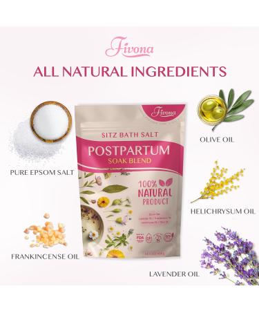 FIVONA Postpartum Soak Blend | Epsom Salt & Essential Oils for Sitz Bath Perineal Care Fast Recovery & Hemorrhoid Relief | 14.1 oz for New Moms - Buy Online on GoSupps.com