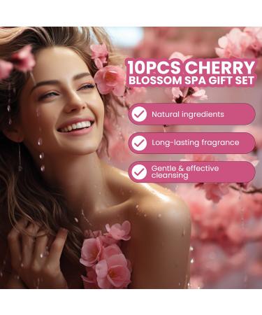 Cherry Blossom Bath Gift Set - Spa Kit & Bubble Bath for Women | Perfect Mother's Day Gift Baskets - Buy Online on GoSupps.com