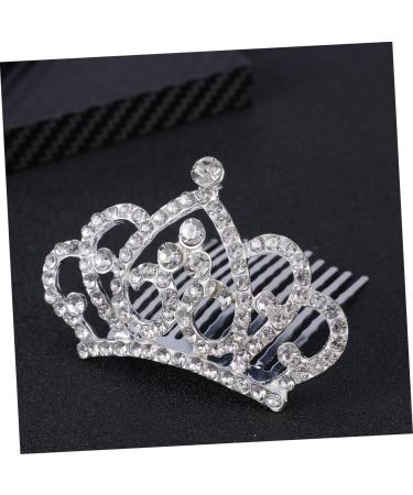 FRCOLOR Girls Crown Comb Rhinestones Child White Jewelry Metal Hair Barrettes - Buy Online on GoSupps.com