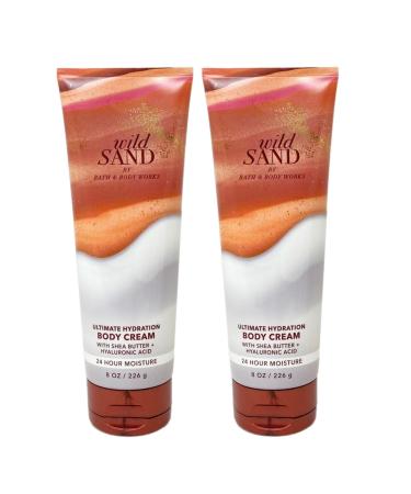 Bath & Body Works Body Cream 8oz Each Set of 2 - Aloe Vitamin E Shea (Wild Sand)