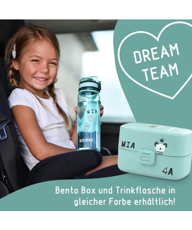 BJORKI 500ml Children's Drinking Bottle - Ousproof Bonus Name Ticker Ideal for School & Sports Carbonic Acid Safe Robust Pastel Blue Water Bottle for Active Kids - Buy Online on GoSupps.com